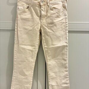 Women's Cream and White Jeans